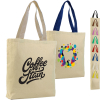 Canvas Color Handle Tote Bag With Bottom Gusset