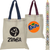 Eco-Friendly 100% Cotton Canvas Tote Bag W/ Color Handles