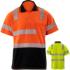 Hi Viz Class 3 Cotton Knitted Double Band Segmented Tape Polo Shirt With Pocket