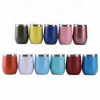 12oz Double Wall Stainless Steel Wine Tumbler with lids