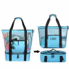 Mesh Beach Tote Bag w/ Insulated Cooler