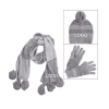 Ladies Marble Knit Winter Accessory Set - Hat Scarf Gloves
