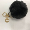 Faux Fur Pompom Keychain with Message Tag