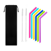 8 in 1 Silicone Drinking Bend Straw with Cleaning Brush