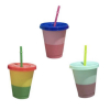 16OZ Thermochromic Plastic Cup with Straw