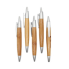 Click Action Bamboo Ballpoint Pen With Chrome Trim
