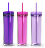 16 Ounces Double Wall Clear Plastic Tumblers